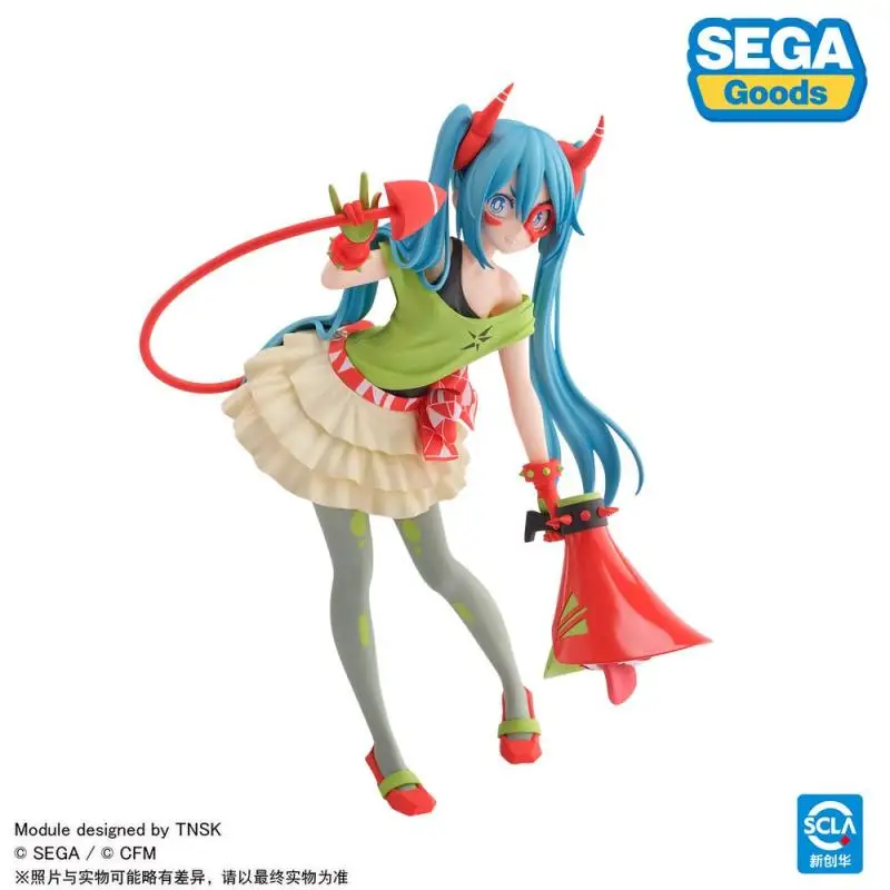 In Stock Original Sega Hatsune Miku Figurizma De:monstar Vibrant Punk Rock Outfit Louder Than Life Genuine Model Christmas Gift