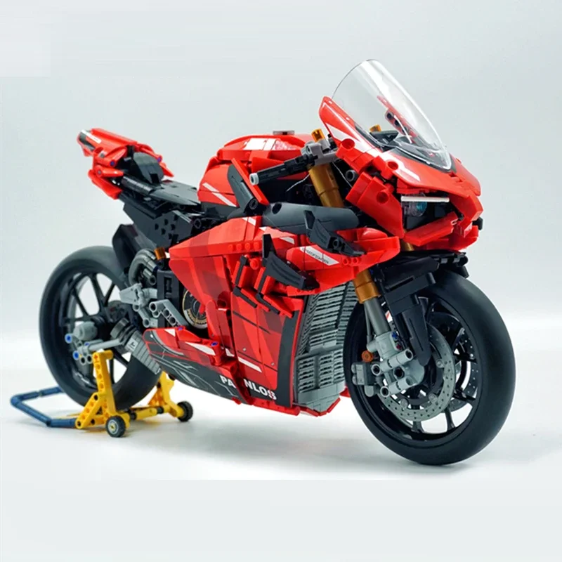 1:5 Motorcycle Moto Racing CAR Motorbike City Vehicle Sets Off Road Model Building Blocks MOC Kits Kids Toys Action Figure Wars