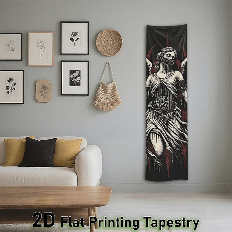 VIKAMA Fallen Angel Vertical Tapestry, A Gothic Art Style Wall Hanging Decoration For Bedrooms And Living Rooms, Home Decor Item
