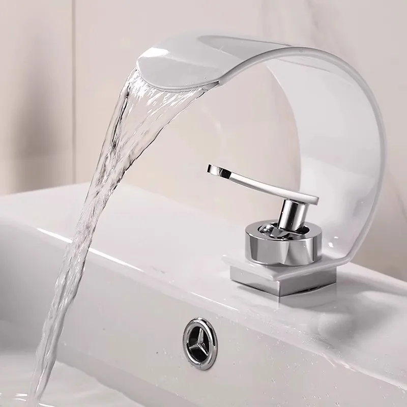 Toilet hot and cold two-in-one faucet household washbasin bathroom washing personalized creative C-type waterfall faucet