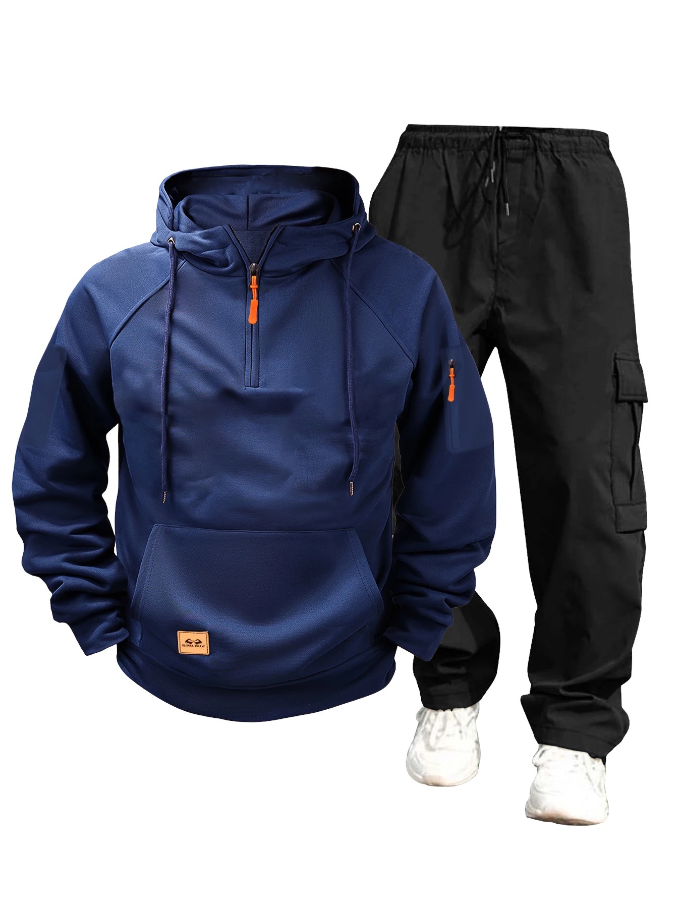 طقم ملابس رياضية للرجال، ملابس رياضية عصرية، هوديي نسائي + بنطلون طقم مكون من قطعتين، ملابس رياضية كاجوال للجري، سراويل عمل