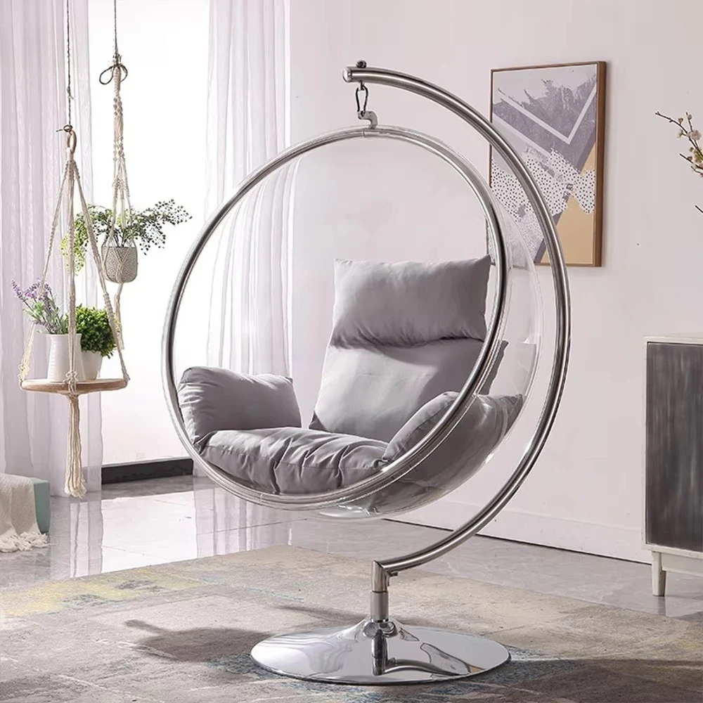 Modern Round Shape Swing Chair With Stand Indoor Outdoor Patio Garden Balcony Swings Hanging Chair with Outdoor Furniture
