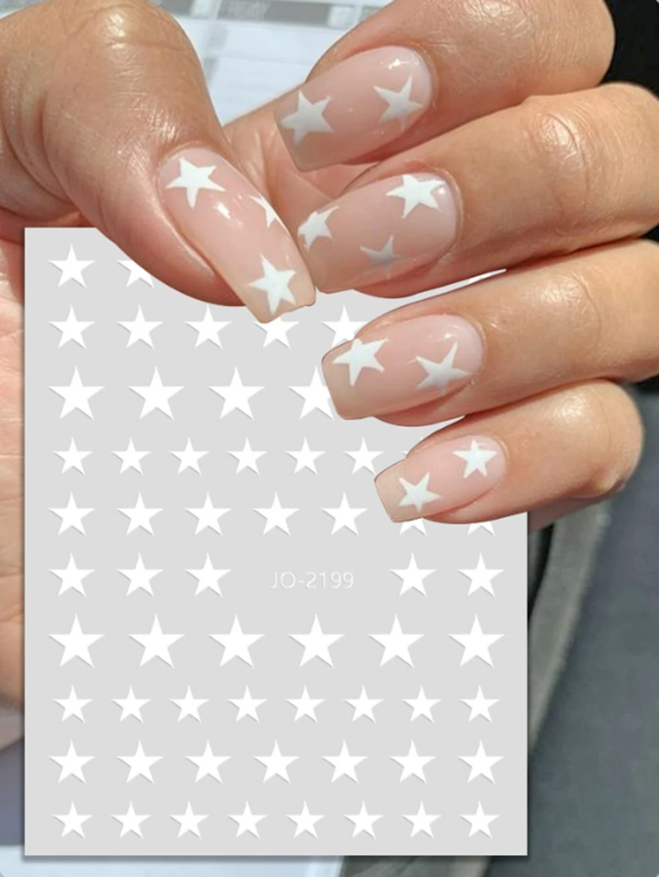 1-2 Sheets Different Sizes White Five Stars Shapes 3d Nail Art Stickers Nail Decals For Decorated Manicures Beauty DIY