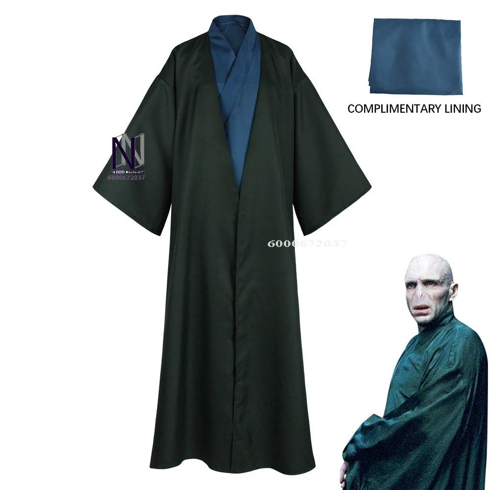 

Adult Lord Voldemort Cosplay Costume - Halloween Long Cloak Robe Cape School Uniform Outfit for Stage Performance