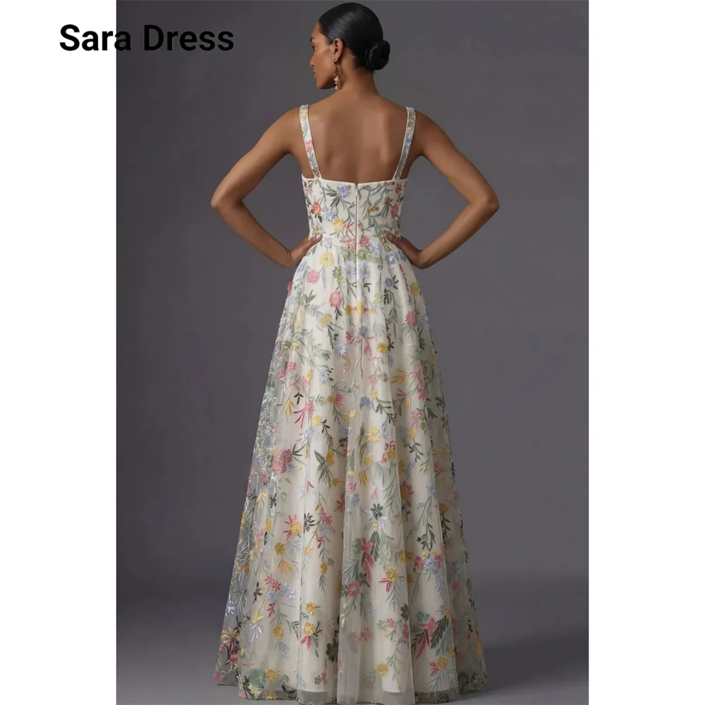 Sara Custom Floral Lace Spaghetti Straps Multi-layered Sleeveless Luxurious Party Dress 2026 Woman Elegant Gown Cocktail Dresses