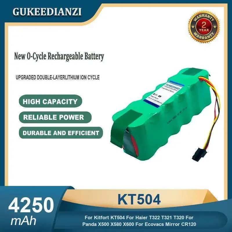 

Аккумулятор KT504 емкостью 4250 мАч для Kitfort KT504 для Haier T322 T321 T320 для Panda X500 X580 X600 для Ecovacs Mirror CR120