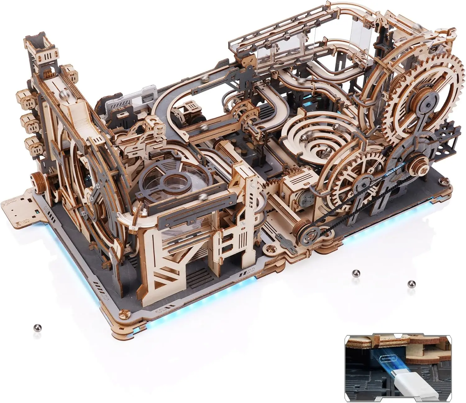 

3D Puzzle - Combination Set Marble Tracks - Motorized Marble Spaceport LGC01+Marble Night City LGA01+Link Pack LG01 - Engineerin