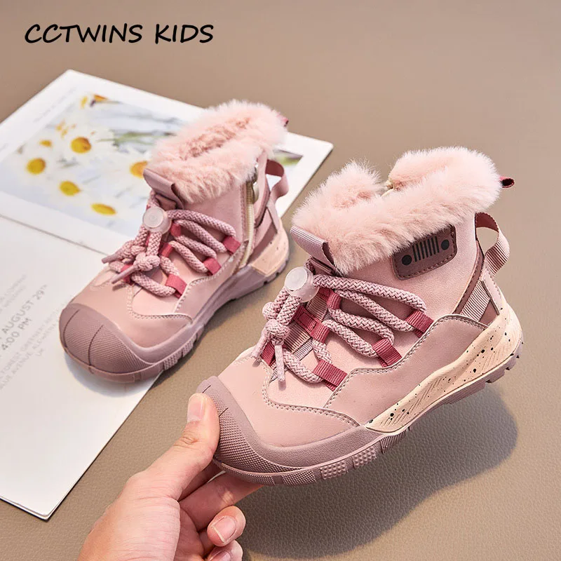 Stivali per bambini inverno Toddler Boys stivali da neve di marca ragazze vitello medio principessa scarpe di pelliccia calda bambini appartamenti