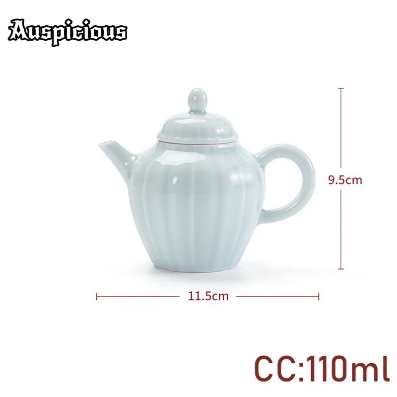110ml Jade Porcelain Teapots Small Xishi Ceramic Tea Pot White Porcelain Teakettle With Handle Teaset Home Decoration Accessorie
