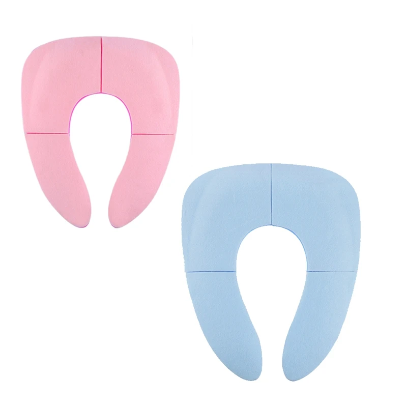 

Folding Travel Toilet Seat For Toddlers - Portable & Secure Potty Training Seat, Non-Slip Suction Cups Pink Easy To Use