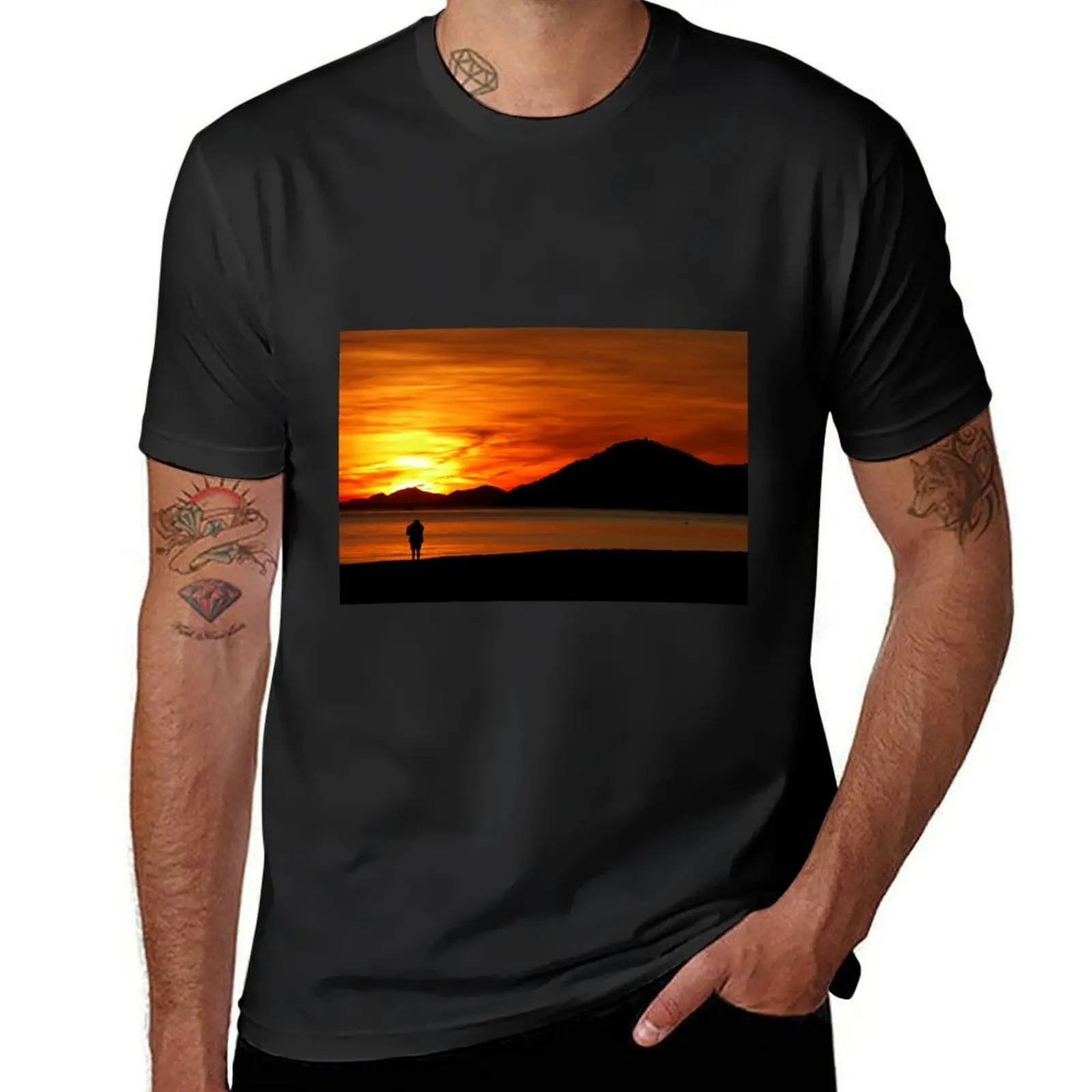 Benidorm Sunset Costa Blanca Spain T-Shirt anime sweat tees plain black t shirts men