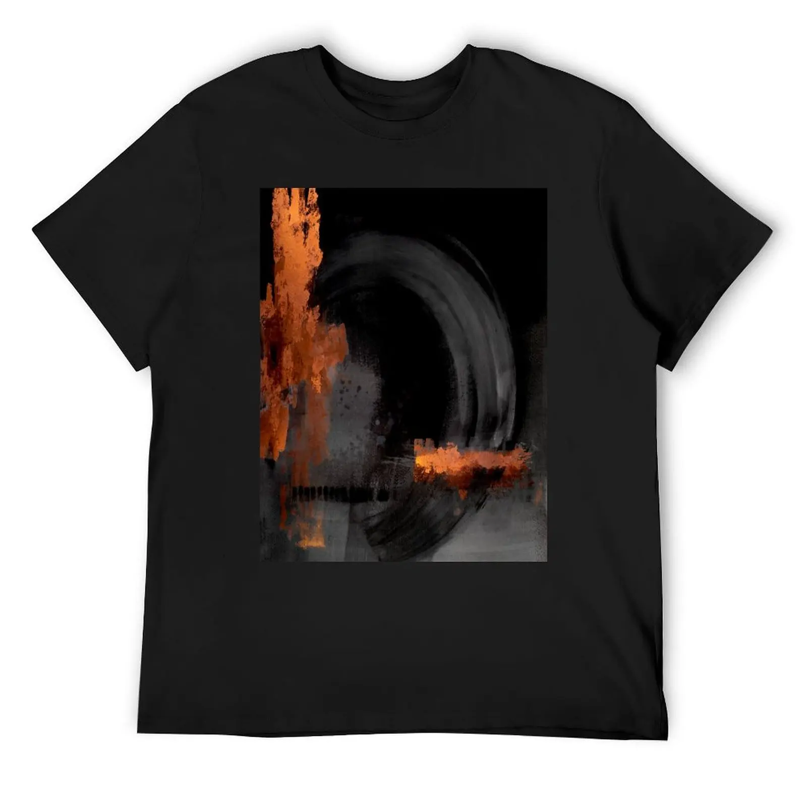 

Black orange abstract T-Shirt Aesthetic clothing fashion shirts kawaii clothes cotton t shirt men