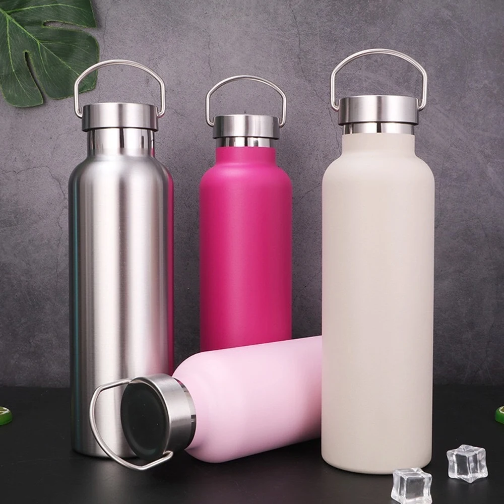 500ML 600ML Stainless Steel Thermos Bottle Sports Water Bottle Cold and Hot Vacuum Flask Portable Gym Kettle Car Travel Mug