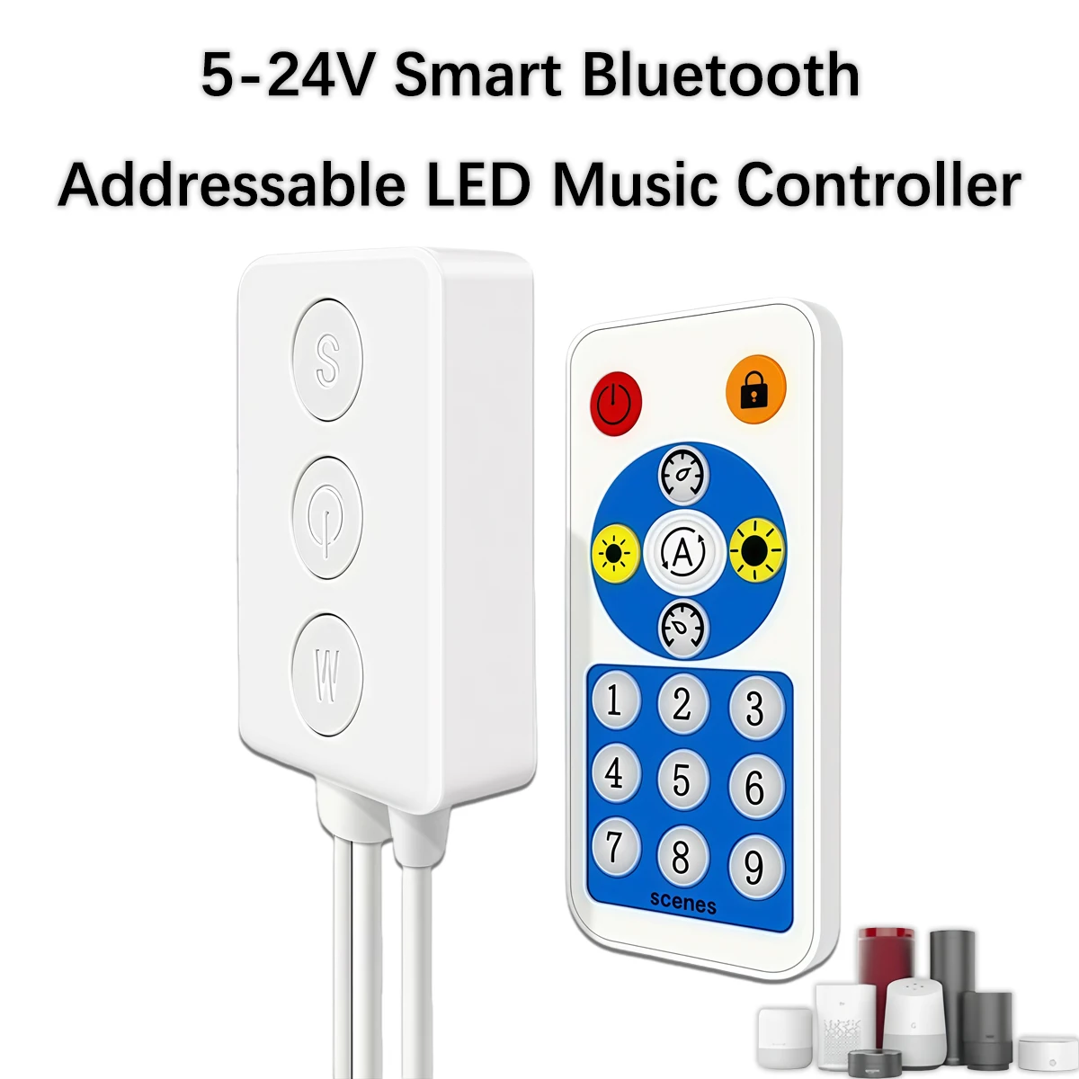 SP601E Bluetooth Music Sync LED Controller - Dual Output Addressable Strip Driver with Mobile APP Control