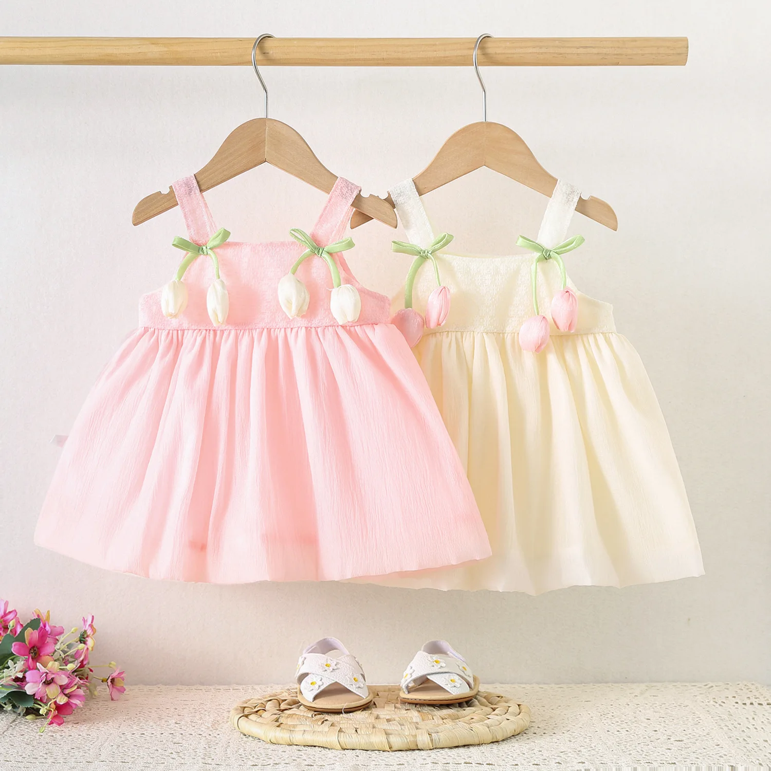 Baby Mädchen Kleid Sommer Tulpe Hosenträger Mädchen Kleid Nette Mesh Mädchen Prinzessin Kleid Party Kleider Für Mädchen
