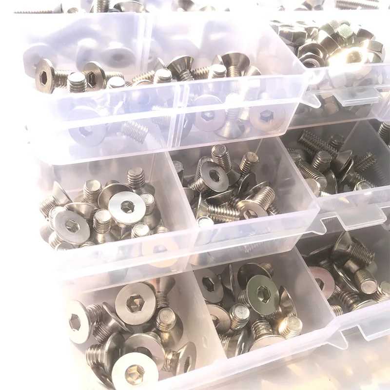 Innensechskantschraube M2 M2,5 M3 M4 M5 M6 DIN7991 Edelstahl 304 Innensechskant Innensechskant Flachsenkkopfschraube und Mutternensatz – Detail 15