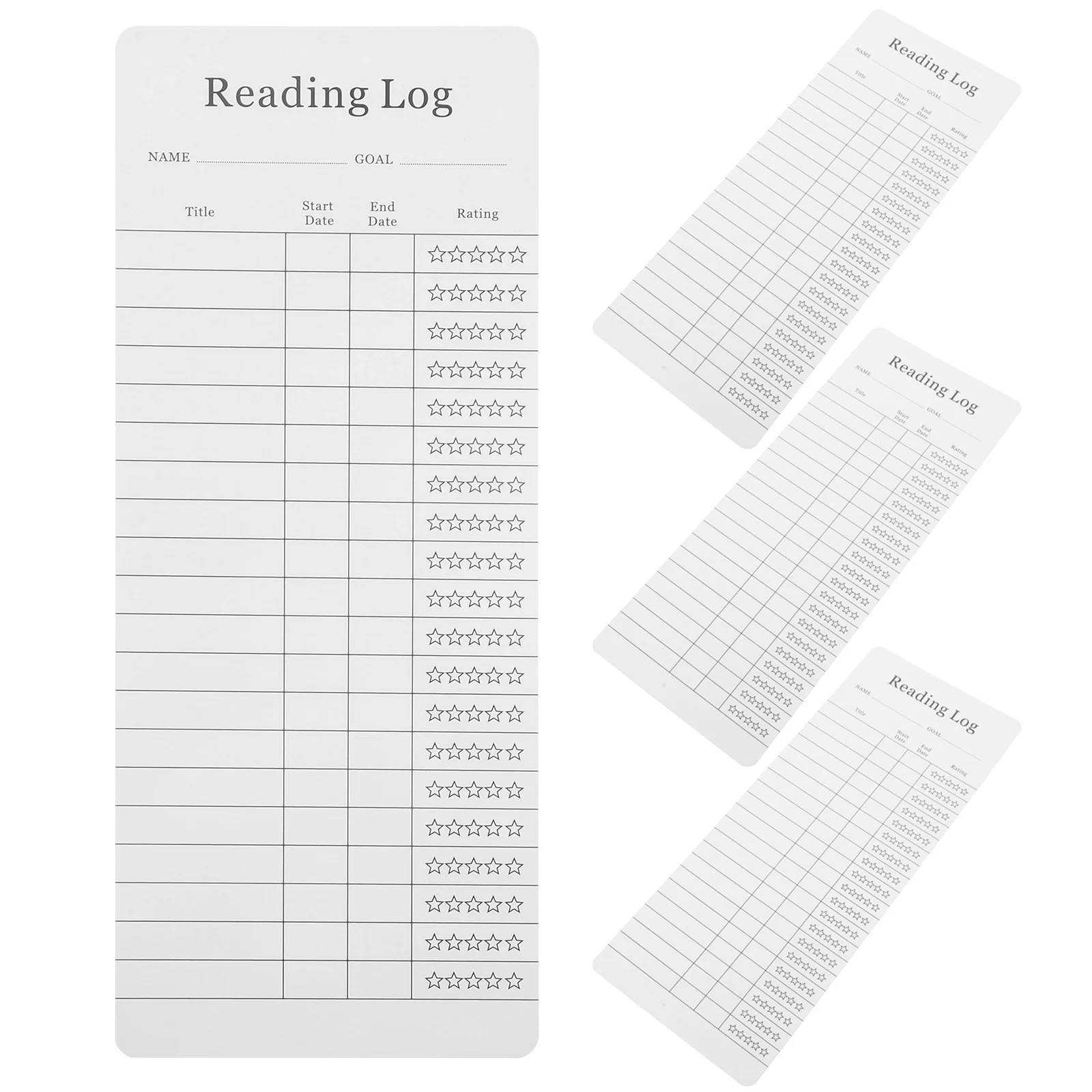 12pcs Card Bookmark Reading Log Book Tracker Bookmarks for Students Teachers Book Lovers Coated Paper Library