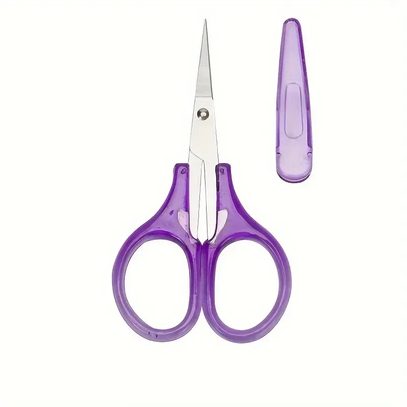 1PC Compact Precision Craft Scissors with Sharp Stainless Steel Blades Protective Cap - TSA-Approved Travel Stationery
