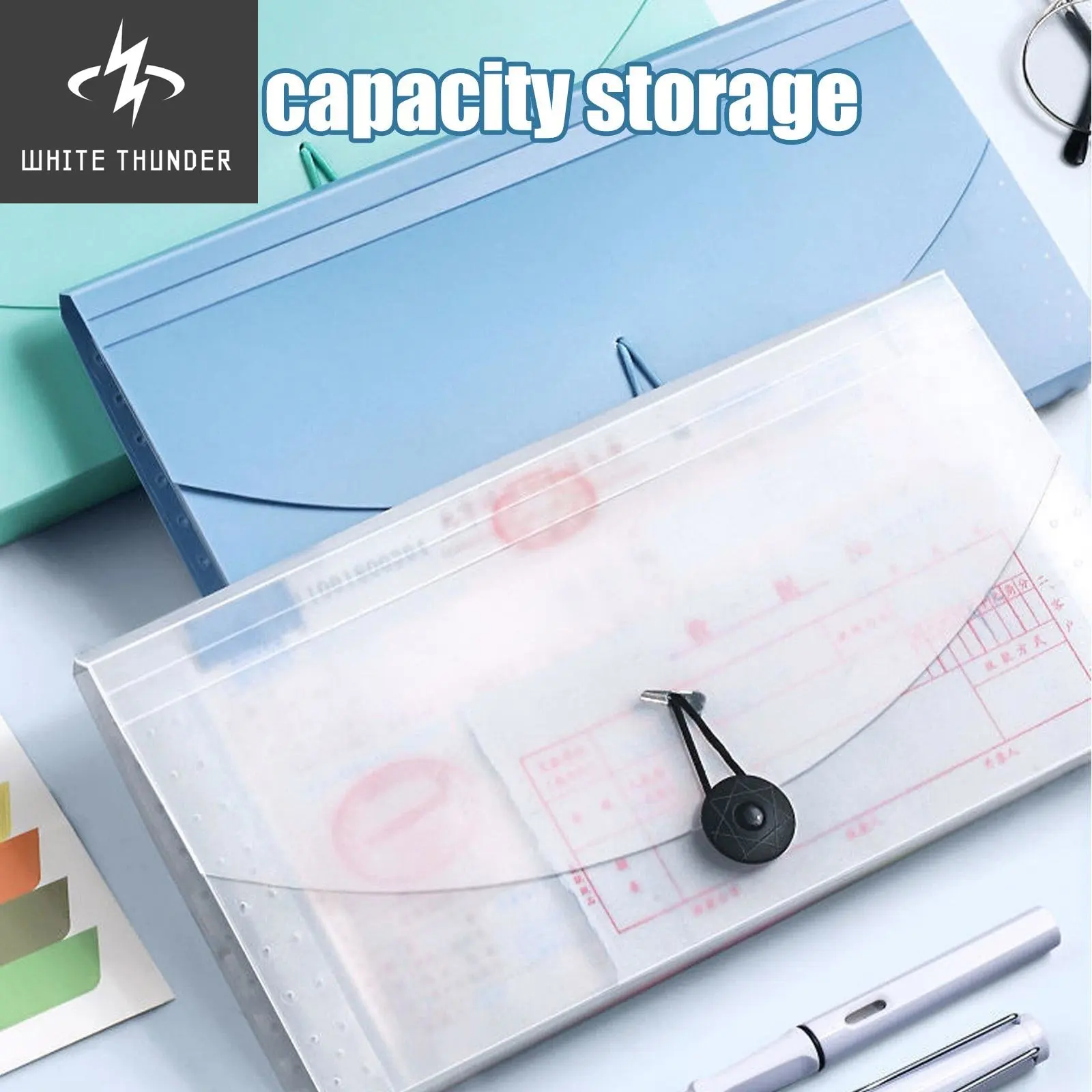 13 Grids Portable File Folder Document Bag Expanding Pocket Card Holder Bill Receipt File Sorting Organizer Office Supplies