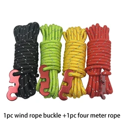 6 Stuks Outdoor Guy Lijnen Tent Koorden Reflecterende Camping Touw Met Aluminium Scheerlijnen Richter Spanner Pouch Voor Tent Tarp luifel