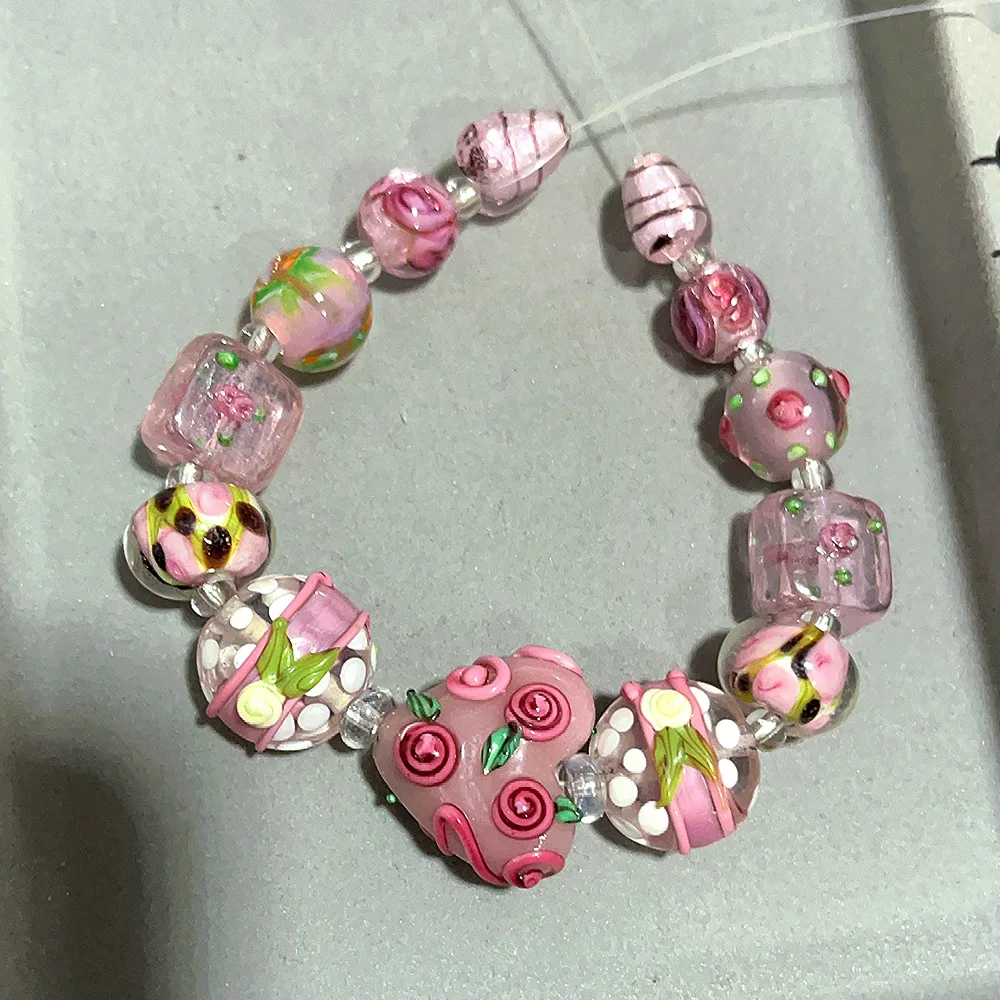

Good Quality Only 1set !Handmade Retro Lampwork Glass Loose Beads For Charm DIY Bracelets/Necklace Jewelry Making Accessories !