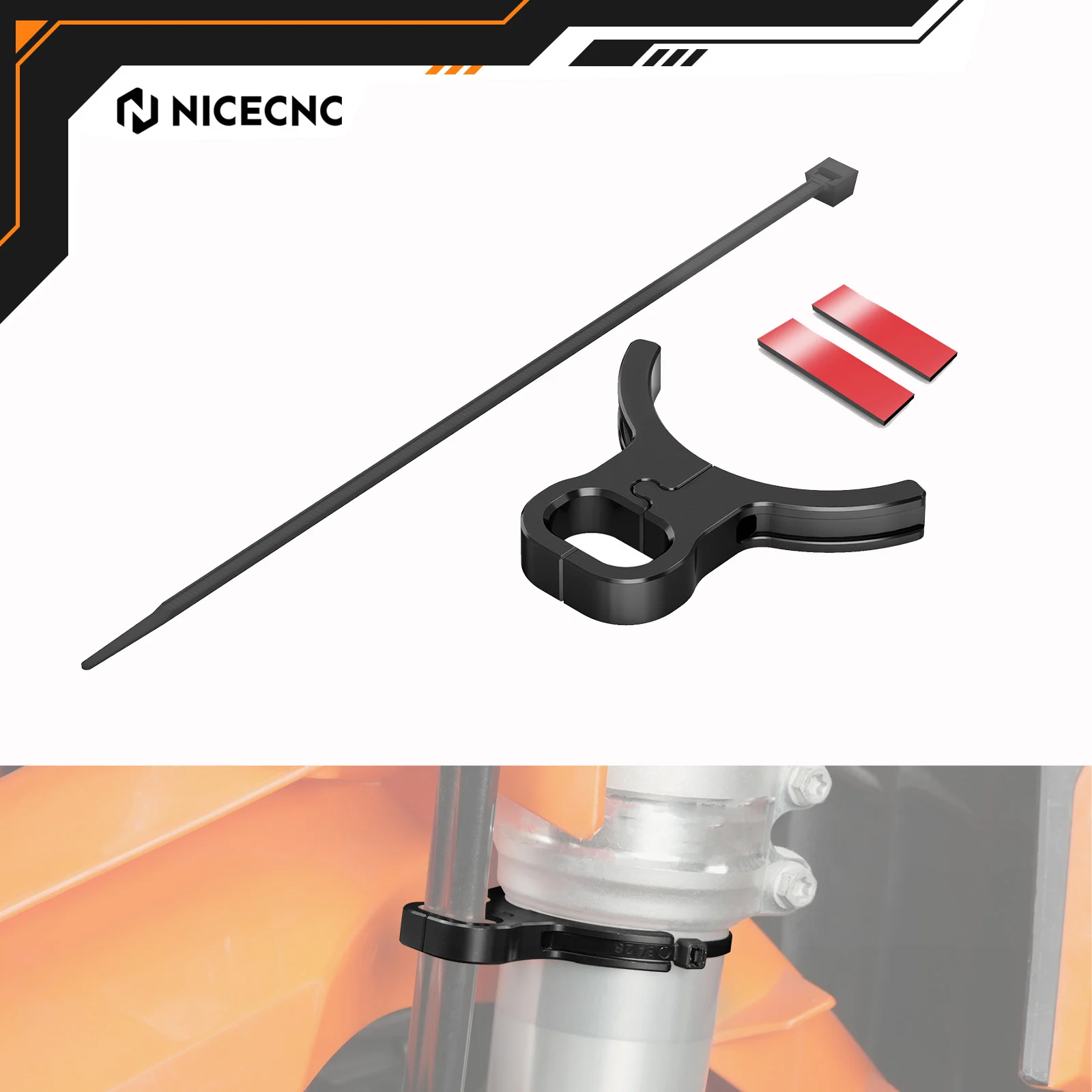 

NICECNC For Husqvarna 701 Enduro 701 Supermoto 2016-2026 Norden 901 2022-2026 Aluminum Front Brake Hose Line Guide Clamp Holder