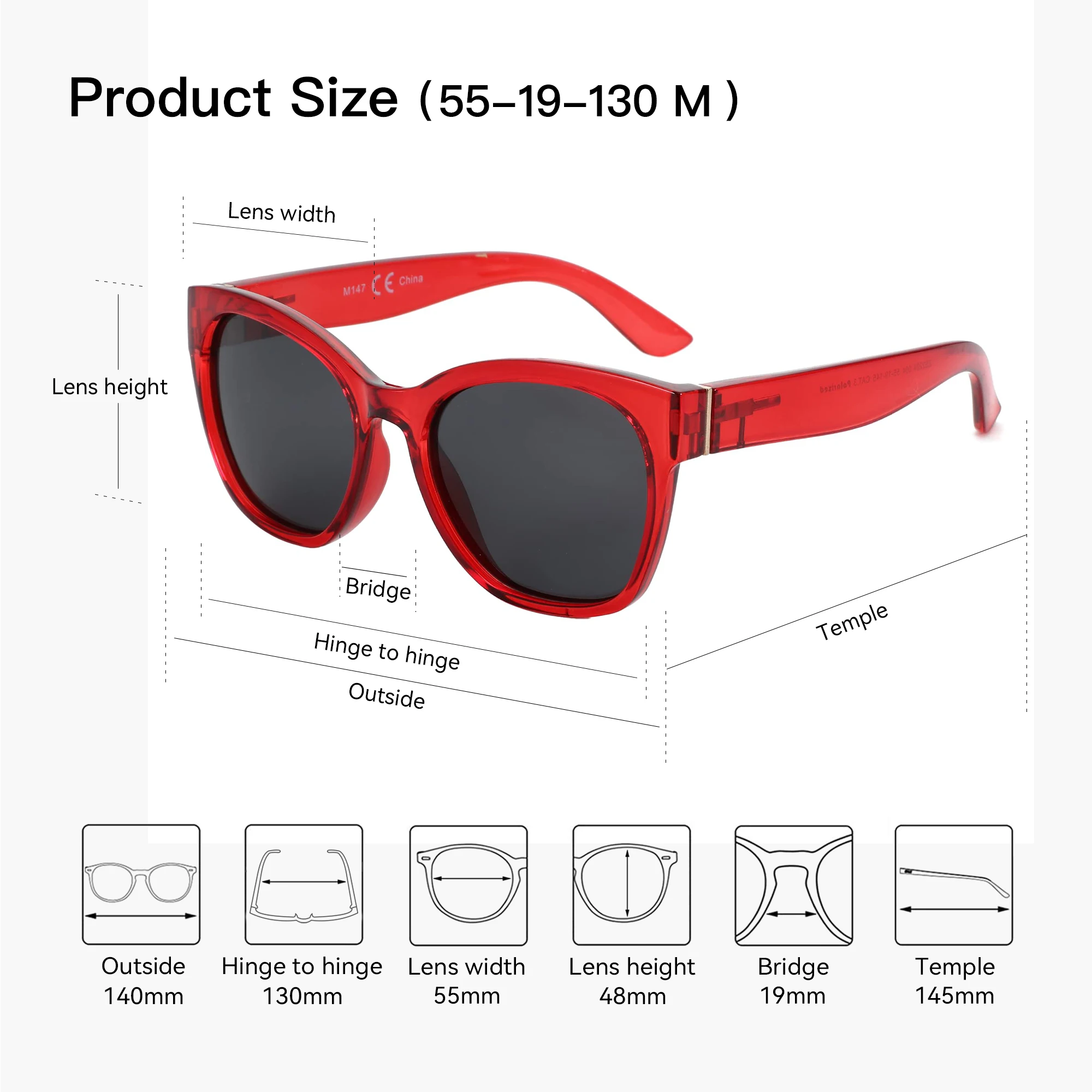 ZENOTTIC Original Thick Butterfly Frame Polarized Sunglasses for Women Chunky Uv400 Protection Shade Sun Glasses image 5