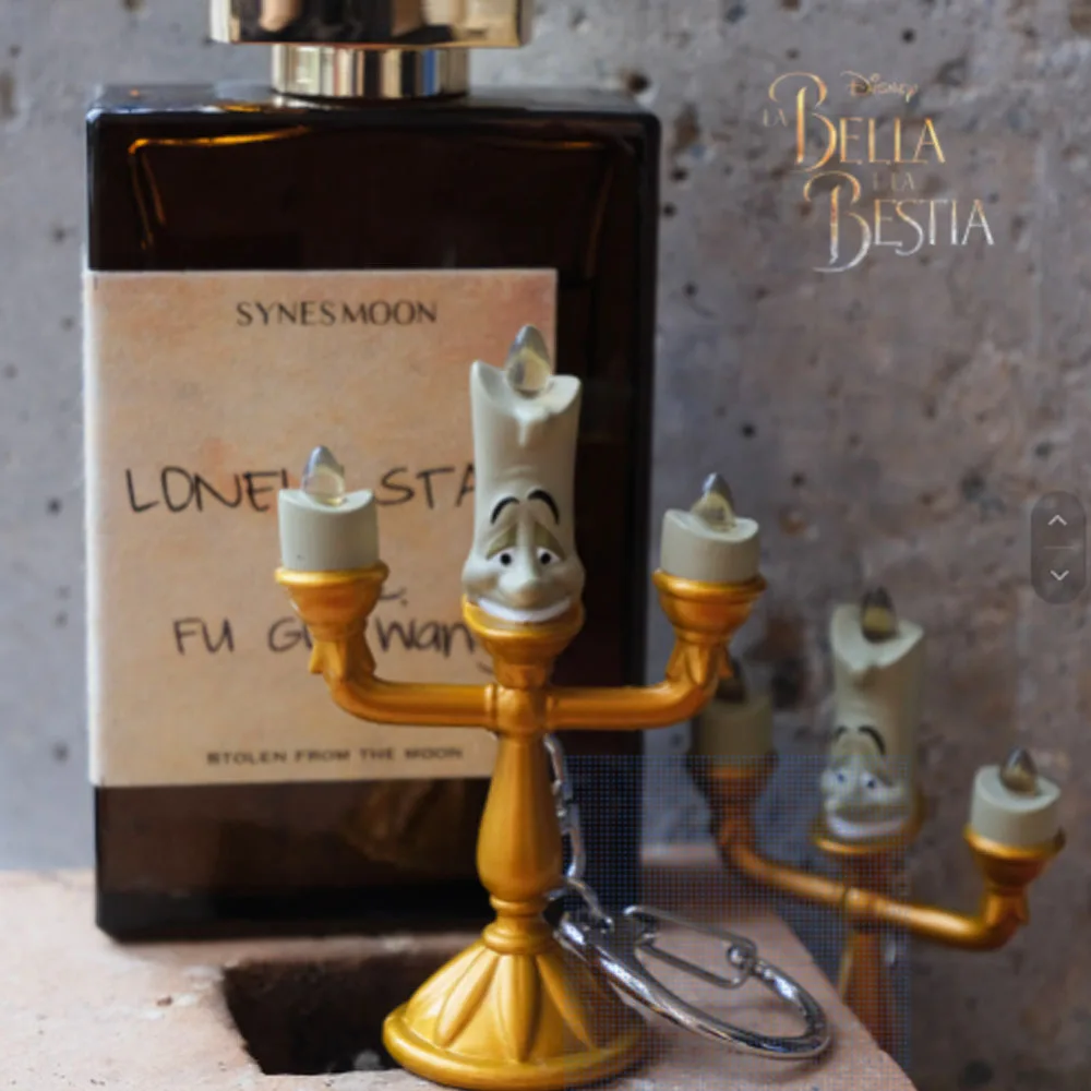 Disney La Bella y La Bestia candelabro Lumiere figuras de acción de juguete llavero 7,5 CM figuras de Anime colección de muñecos regalos para niños