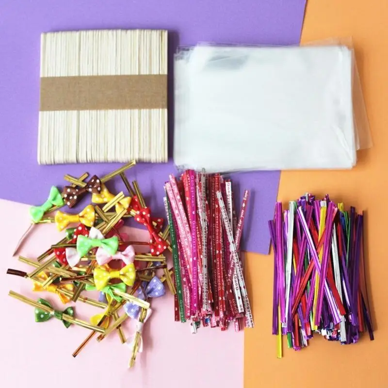 300 Pieces Bread Twist Ties Transparent Popsicle Bags Self-Adhesive Durable Party Favor Treat Supplies Multifunctional