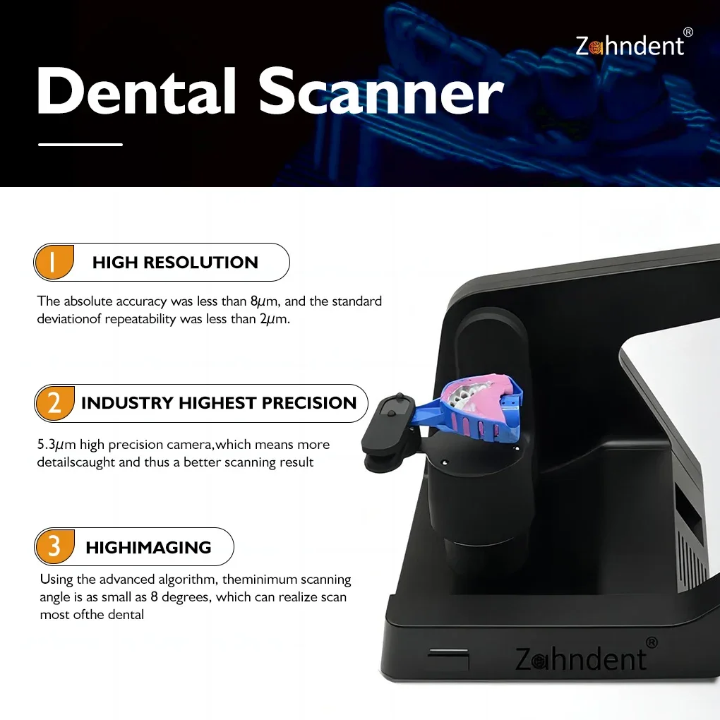Zahndent EXOCAD Cad Cam Shining 3D Blue Light Digital Laborscanner
