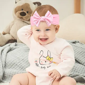 5件嬰兒髮帶可愛蝴蝶結新生兒女孩髮帶柔軟彈性兒童髮飾 8 最佳銷售 嬰兒絲帶 - №8