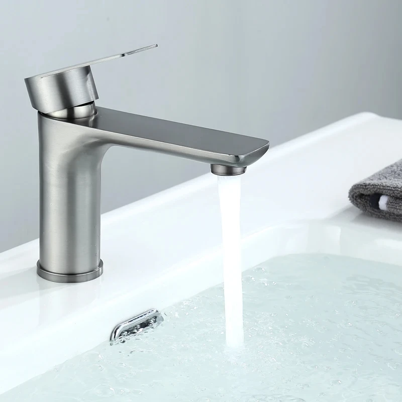 

304 stainless steel sink faucet, hot and cold mixing faucet, countertop mounted stainless steel bathroom accessories