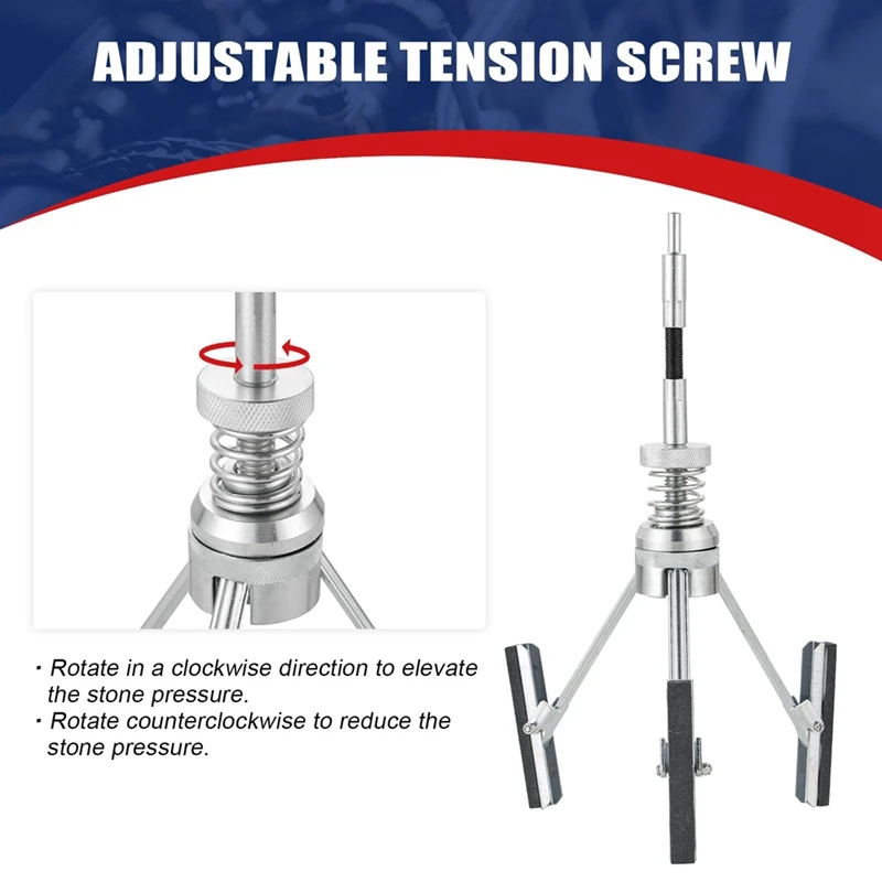 Engine Cylinder Hone Adjustable Deglazer Set For Grinding Holes From 2In-7In In Diameter, With 3 Replaceable Stone (3In)