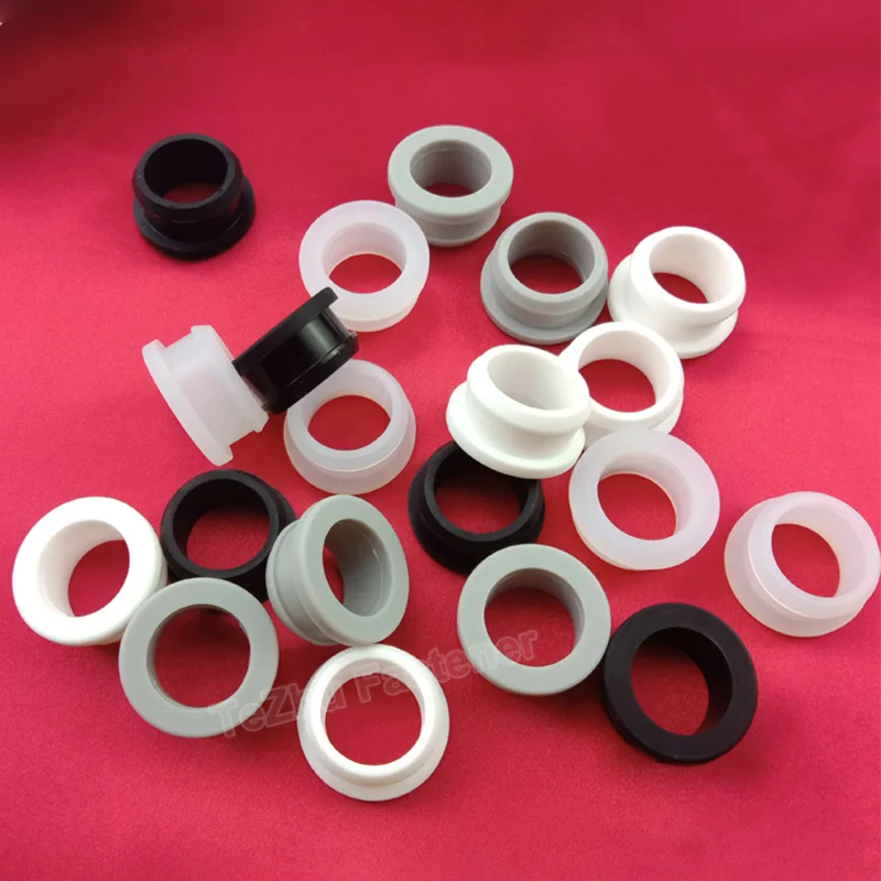 4.5mm to 50.6mm Silicone Rubber Snap-on Grommet Hole Plugs End Caps Bung Wire Cable Protect Bush Black/White/Transparent