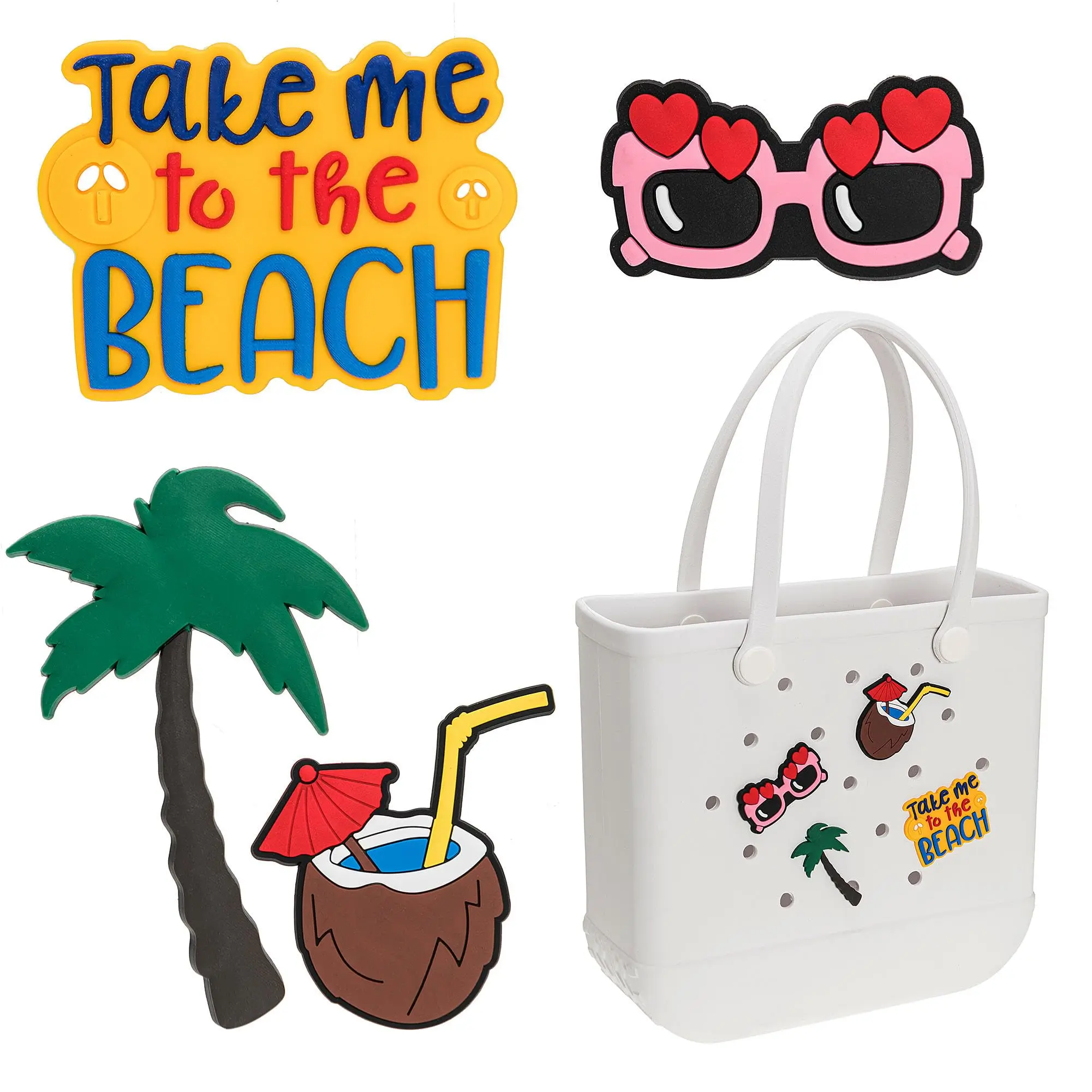 Dijes para bolsos Bogg, accesorios de goma para mujer, Totes de Playa del Sur, decoración perfecta, accesorios de Tote para verano