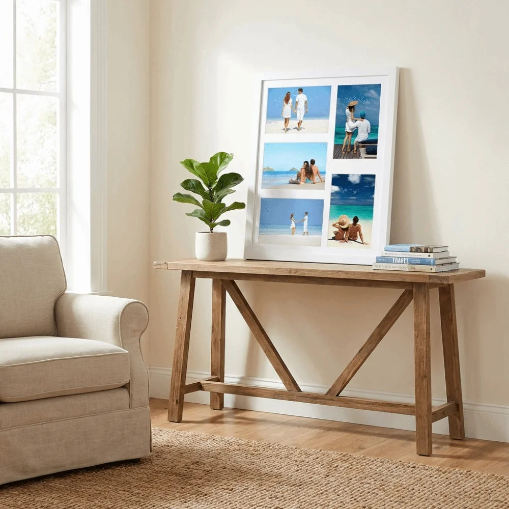 Multi-functional 5-Grid Photo Frame Handmade Changeable Wooden Picture Frame Rectangle Decorative Frame Wall Decoration