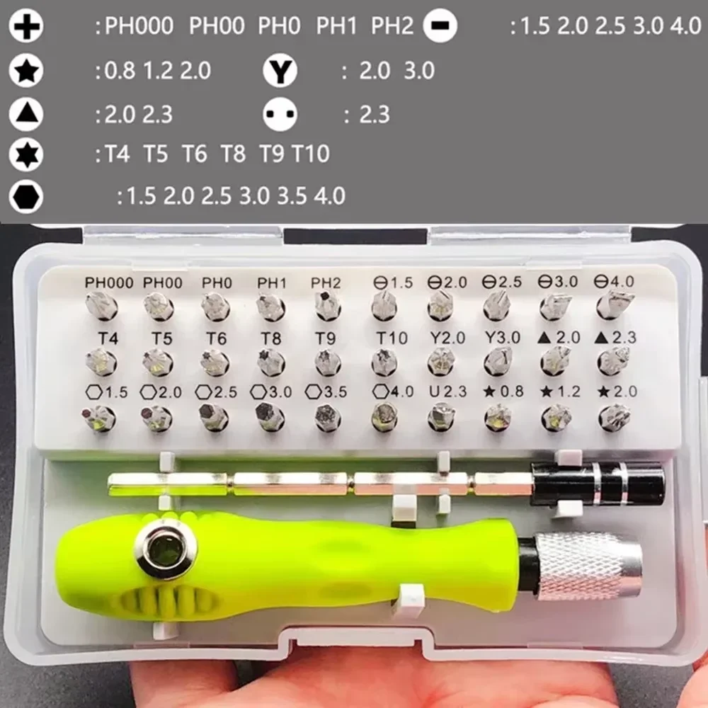 32in1 Mini Multifunctional Screwdriver Set Portable Torx Phillips Magnetic Bit Tool Kit for Electronics Repair Disassembly Tool image 3