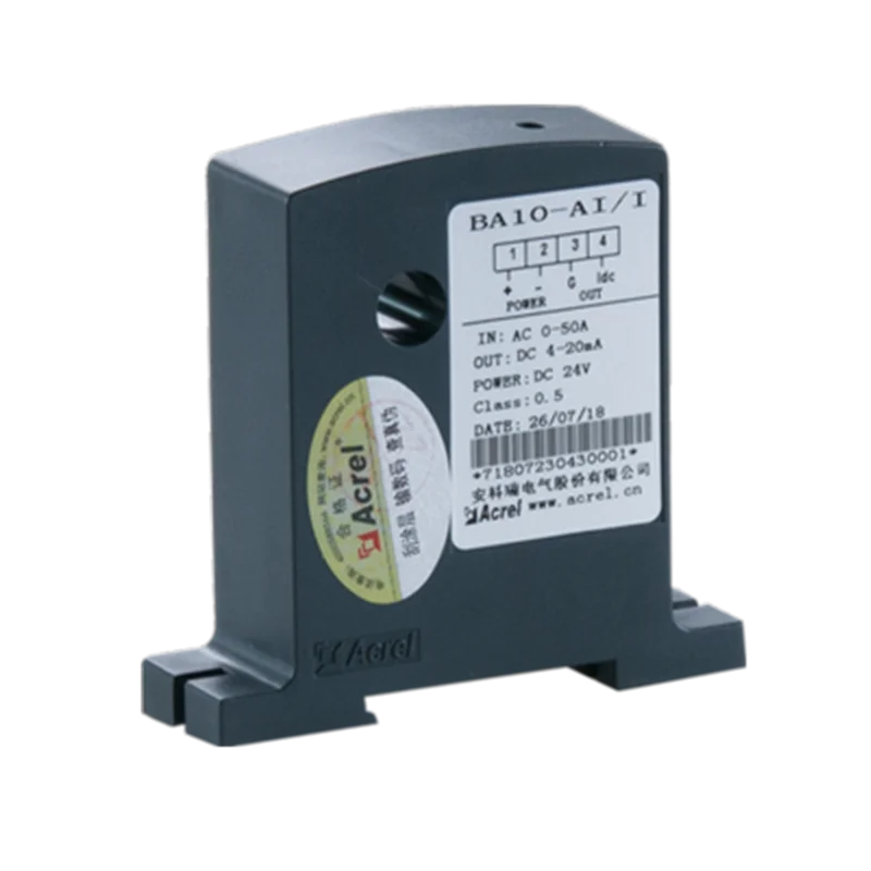 Acrel Current Transducer BA10-AI/I 50A Input DC4-20mA Output DC12V 24V Power Supply Electrical Sensor for Automation Application