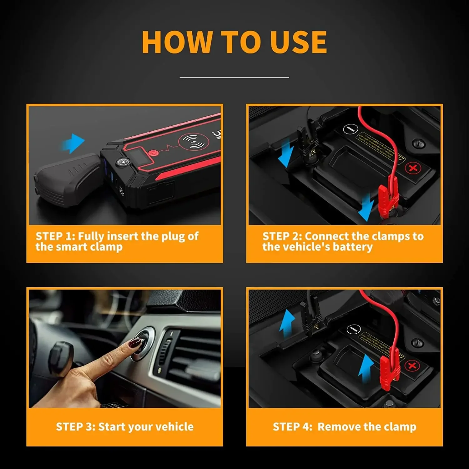 Utrai 2500A Peak Jumpstart with Wireless charging LED Display Car Starter with Power Bank Function OEM Factory for Jump Starter