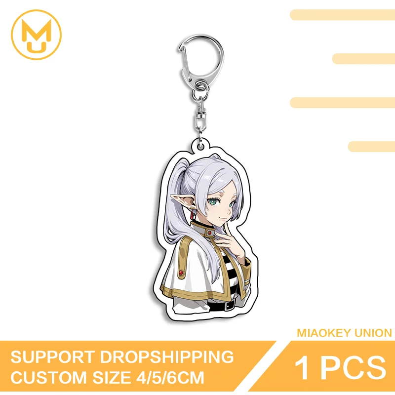 Charming Glaring Frieren Kawaii Eye Catching Exquisite Double Sided Acrylic Keyring Waterproof Versatile Minimal Fashion Item