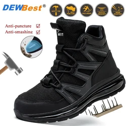 Zapatos de construcción transpirables a prueba de perforaciones para hombre, zapatillas de seguridad ligeras con punta de acero, de alta calidad, para verano, cuatro estaciones