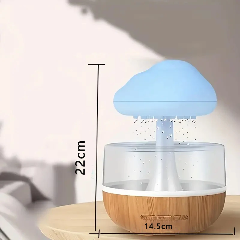 Rain cloud humidifier rain colorful mushroom cloud raindrop atmosphere lamp night light essential oil small aromatherapy machine