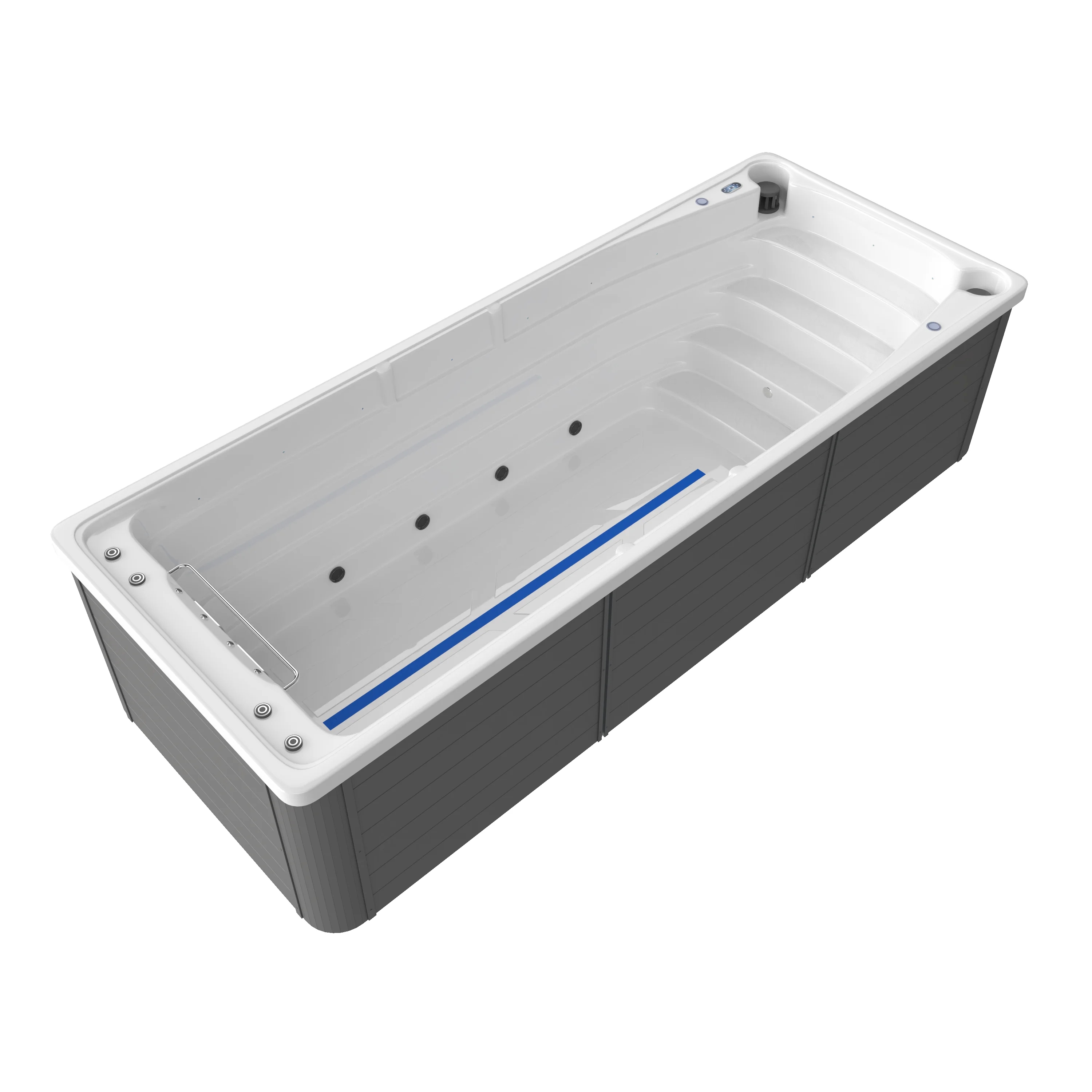 ปรับแต่งสระว่ายน้ํากลางแจ้ง 4 M อะคริลิคโอโซน Balboa ระบบควบคุมผู้ใหญ่ Hydro นวดสปา Endless สระว่ายน้ําว่ายน้ํา