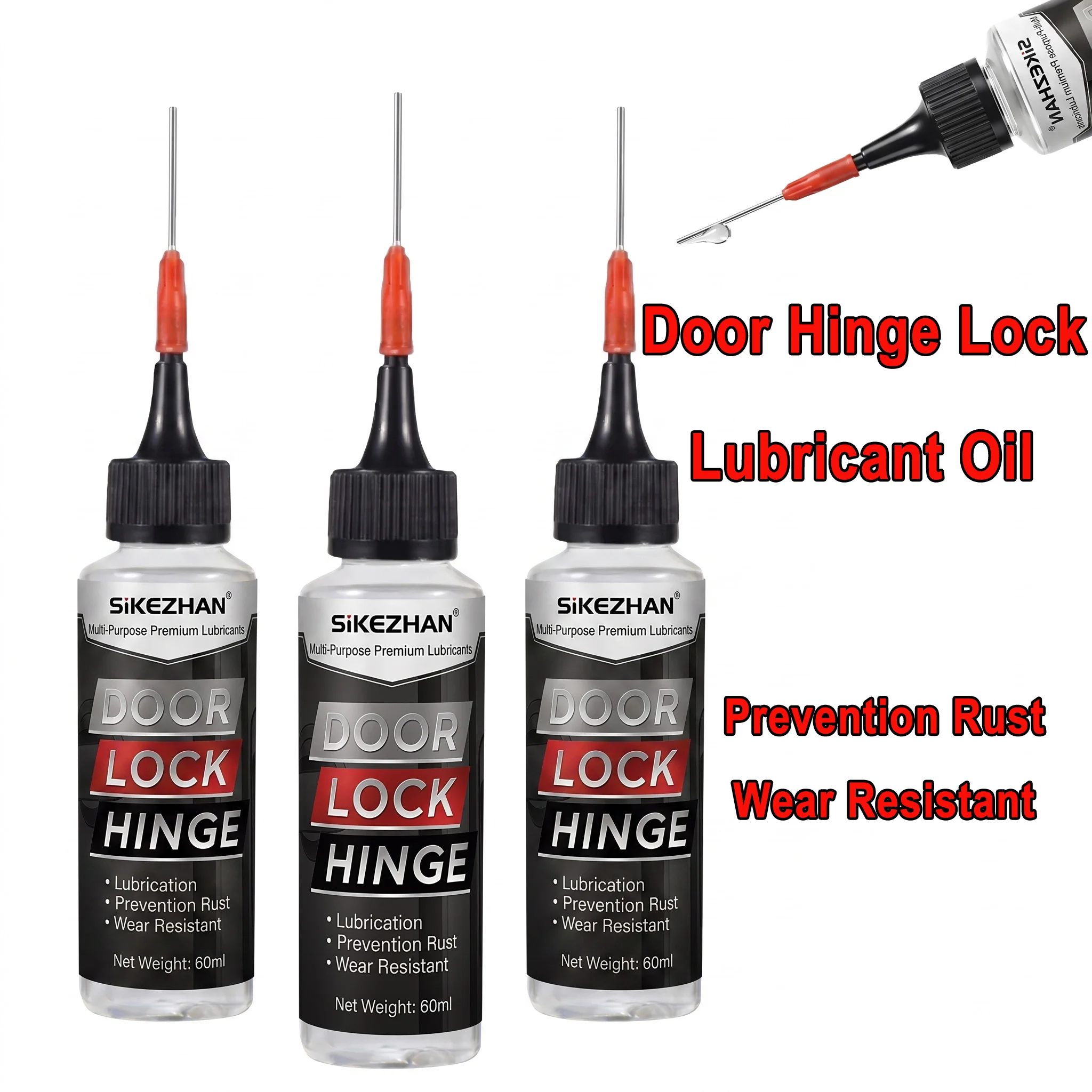 Precision Needle Door Hinge Lock Lubricant Oil 60ml 2oz Portable Mess Free No Squeak Liquid Chain Window Gear Hardware Repair