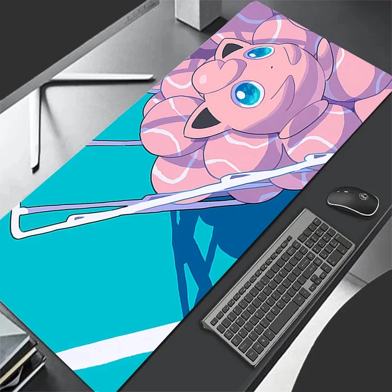 

Игровой коврик для девочек, кожаные коврики для мыши, игровые аксессуары, Pokemon Jigglypuff, настольный коврик, геймерский розовый компьютерный ноутбук, коврики для клавиатуры Varmilo