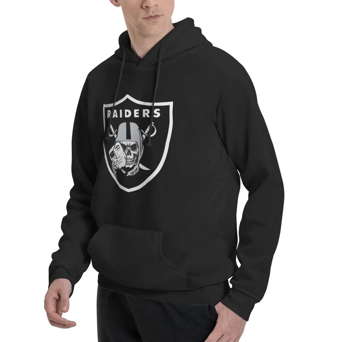 Raider Skull Hoodie For Men Women Pullover Long Sleeve Sweatshirts Drawstring Hooded Shirt with Kanga Pocket