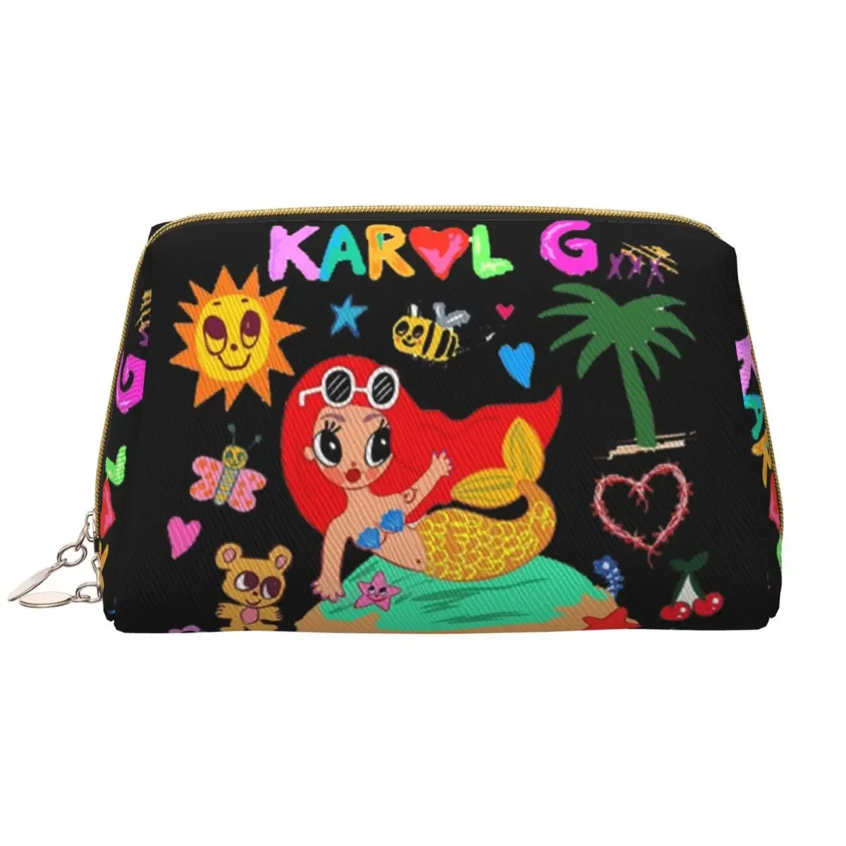 Kawaii Manana Sera Bonito Colombian Singer Karol G Travel Toiletry Bag for Women Makeup Cosmetic Bag Beauty Storage Dopp Kit