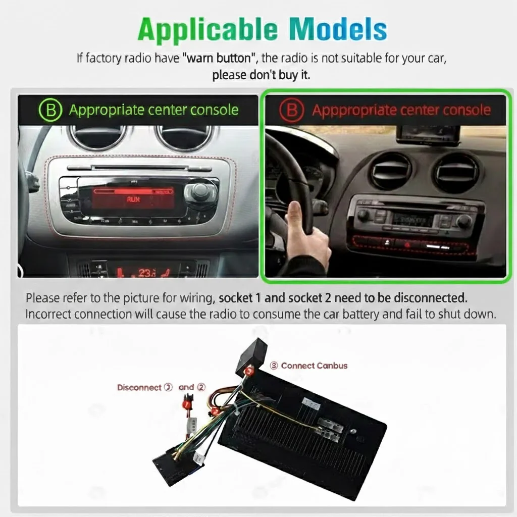 Radio de coche Junsun Android 16 con CarPlay inalámbrico y Android Auto para Seat Ibiza 6J 2008 2009 2010 2011 2012 2013, reproductor multimedia con GPS, navegación, pantalla táctil IPS de 7 pulgadas, estéreo, Bluetooth, DSP, FM, RDS, SWC, 5G, WiFi 3