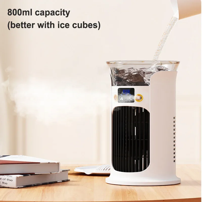 2025 Новый портативный USB-охладитель воздуха, бытовой маленький многофункциональный охлаждающий вентилятор, офисный настольный мобильный кондиционер, увлажнитель воздуха