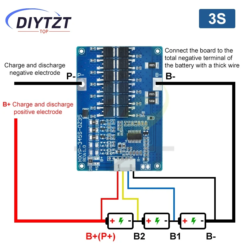 3S 4S 5S 35A 60A 12,6 V 14,8 V 21 V BMS Lithium-Batterie Lade Schutz Bord NTC Widerstände mit Balance Temperatur Control